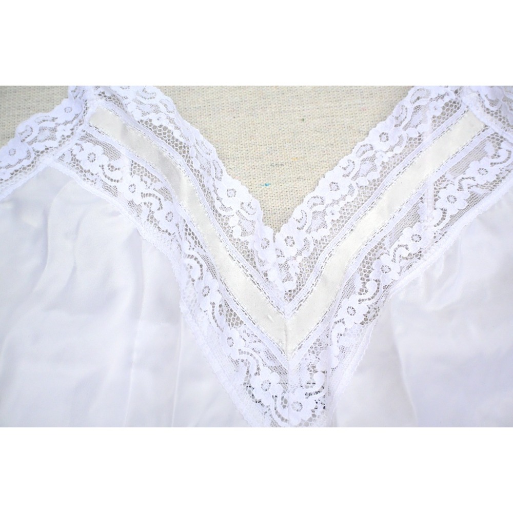 Christian Dior Womens White Camisole Floral Lace Trim V Neck Satin Cord Straps - Picture 5 of 8